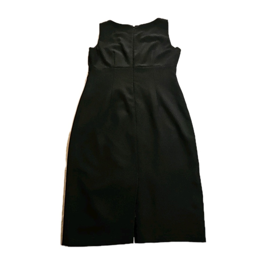 Kasper Black Sheath Midi Dress Womens Medium Classic Workwear 1-01150